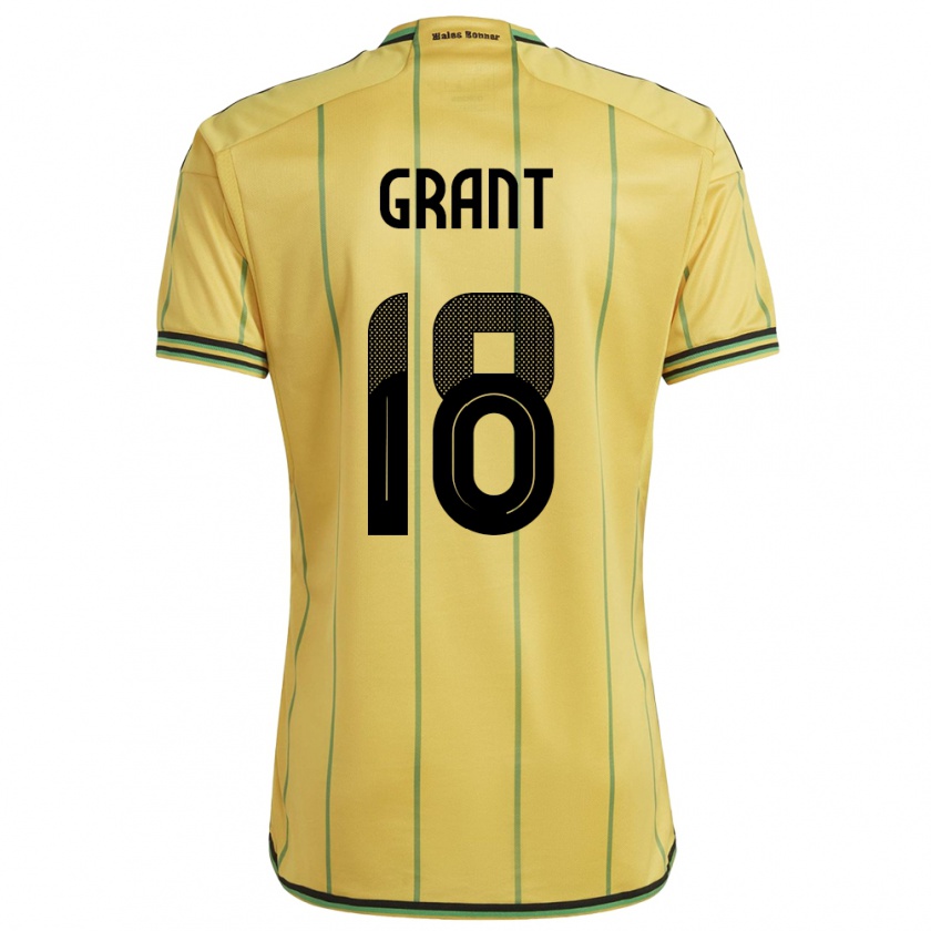 Kandiny Gyermek Jamaica George Grant #18 Sárga Hazai Jersey 24-26 Mez Póló Ing