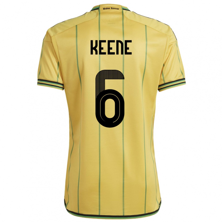 Kandiny Gyermek Jamaica Alika Keene #6 Sárga Hazai Jersey 24-26 Mez Póló Ing