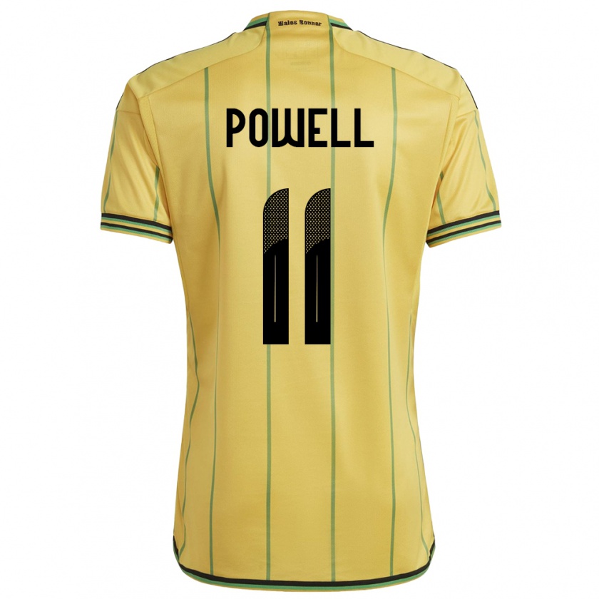 Kandiny Gyermek Jamaica Destiny Powell #11 Sárga Hazai Jersey 24-26 Mez Póló Ing