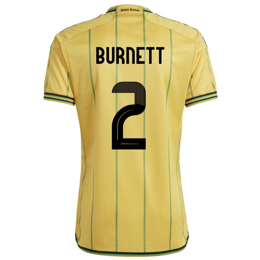 Kandiny Gyermek Jamaica Theanna Burnett #2 Sárga Hazai Jersey 24-26 Mez Póló Ing