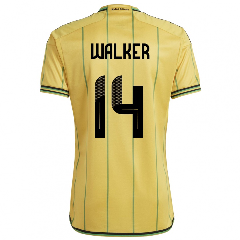 Kandiny Gyermek Jamaica Ricshya Walker #14 Sárga Hazai Jersey 24-26 Mez Póló Ing