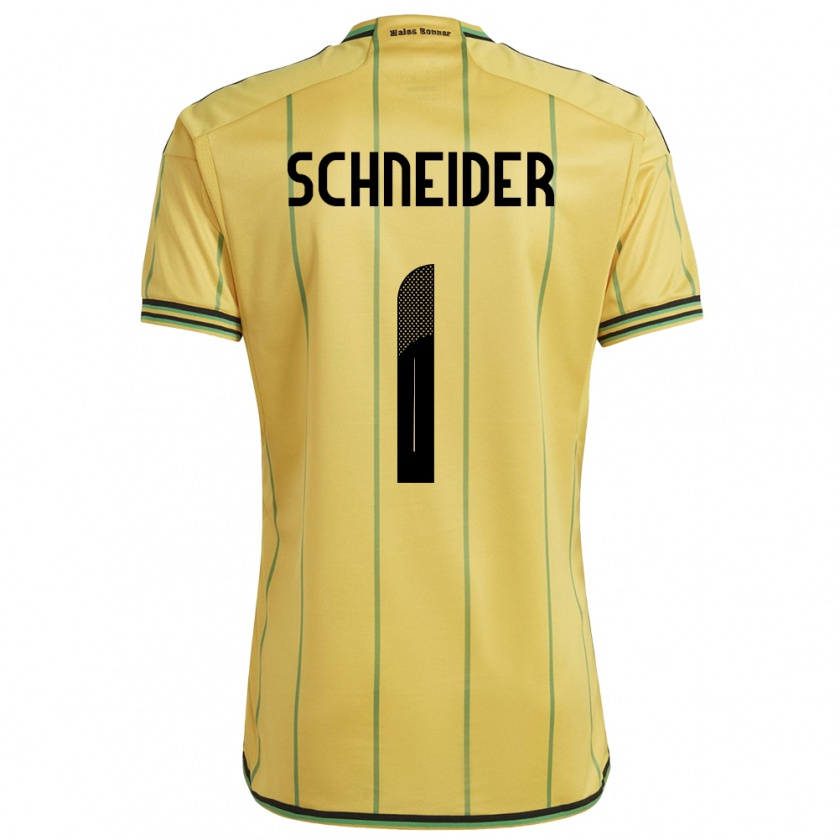 Kandiny Gyermek Jamaica Sydney Schneider #1 Sárga Hazai Jersey 24-26 Mez Póló Ing