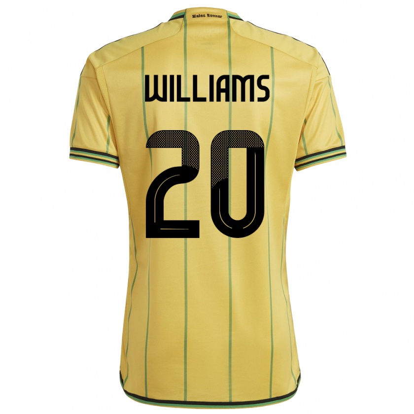 Kandiny Gyermek Jamaica Victoria Williams #20 Sárga Hazai Jersey 24-26 Mez Póló Ing