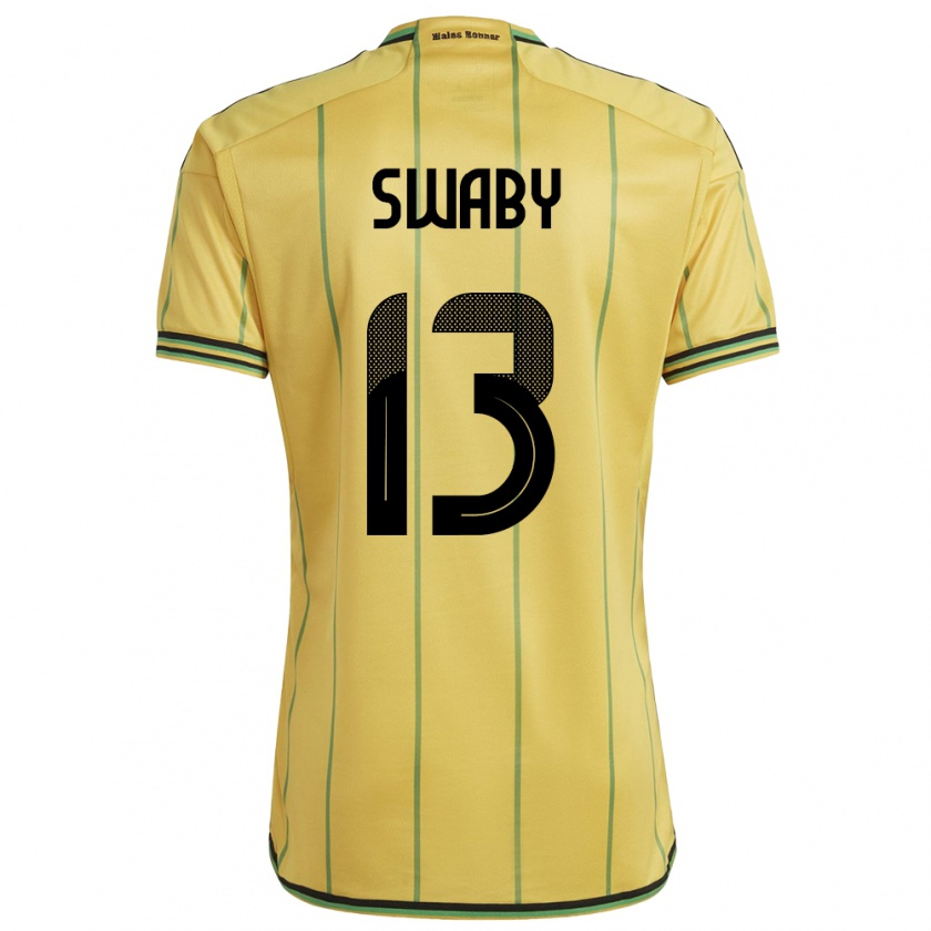 Kandiny Gyermek Jamaica Allyson Swaby #13 Sárga Hazai Jersey 24-26 Mez Póló Ing