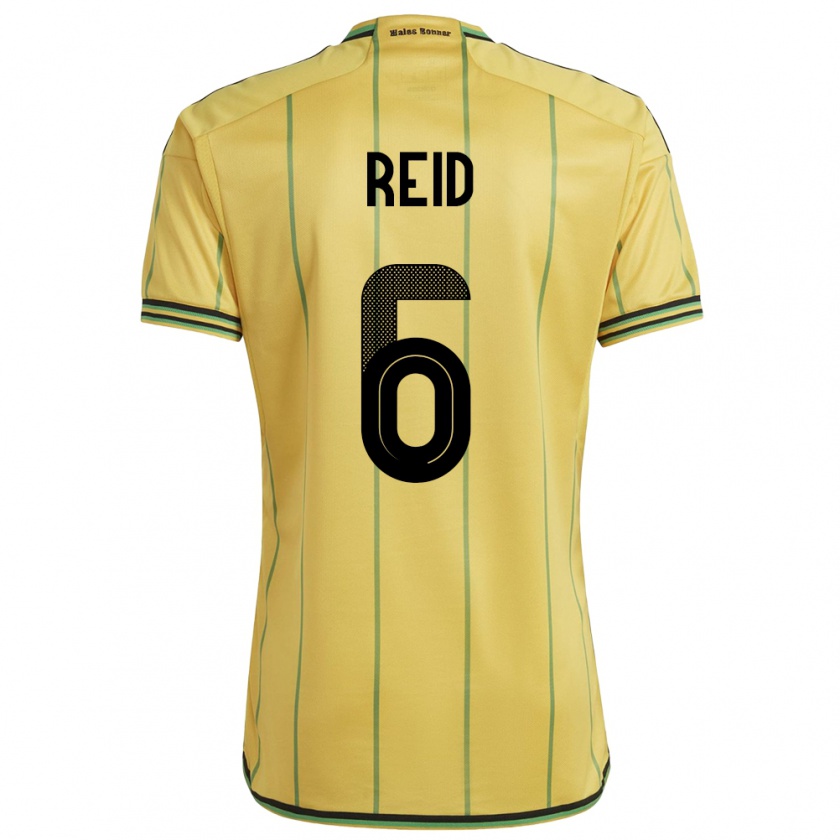 Kandiny Gyermek Jamaica Lauren Reid #6 Sárga Hazai Jersey 24-26 Mez Póló Ing