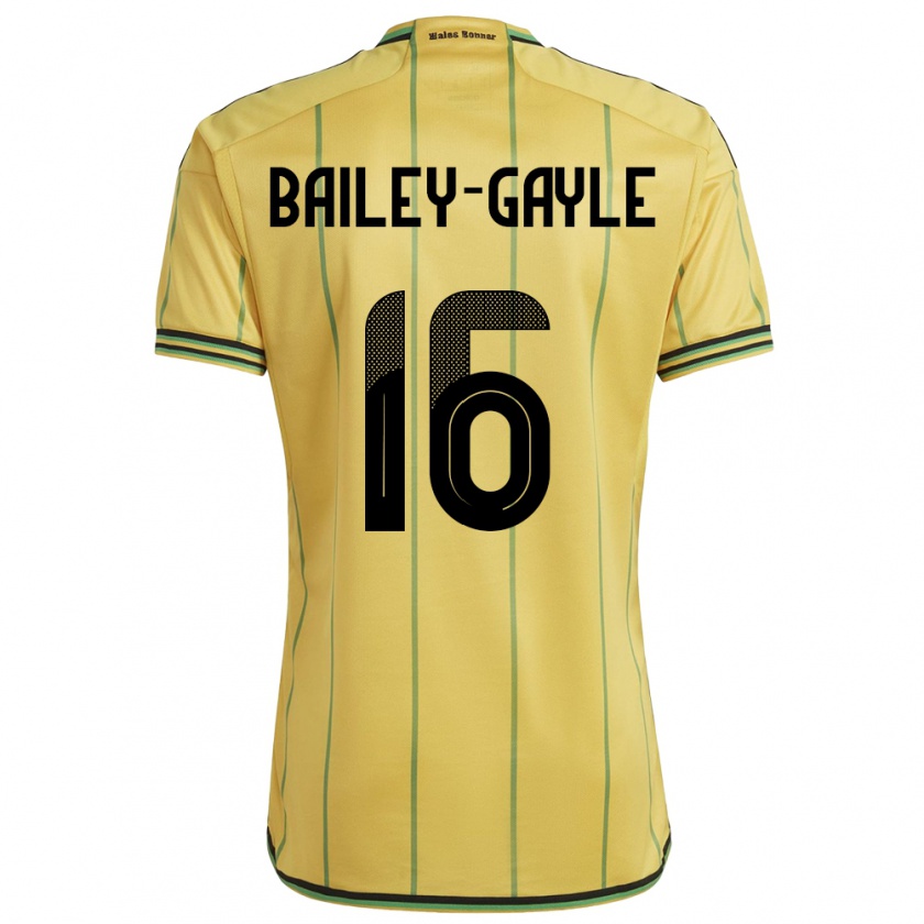 Kandiny Gyermek Jamaica Paige Bailey-Gayle #16 Sárga Hazai Jersey 24-26 Mez Póló Ing