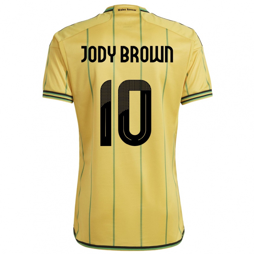 Kandiny Gyermek Jamaica Jody Brown #10 Sárga Hazai Jersey 24-26 Mez Póló Ing