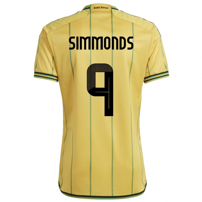 Kandiny Gyermek Jamaica Kameron Simmonds #9 Sárga Hazai Jersey 24-26 Mez Póló Ing