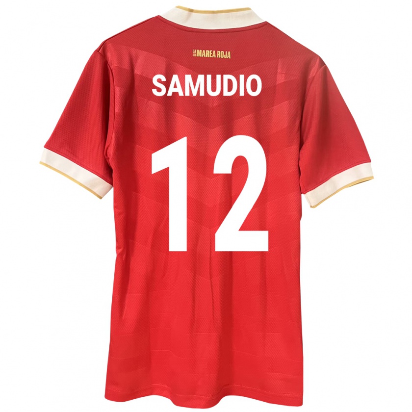 Kandiny Gyermek Panama César Samudio #12 Piros Hazai Jersey 24-26 Mez Póló Ing