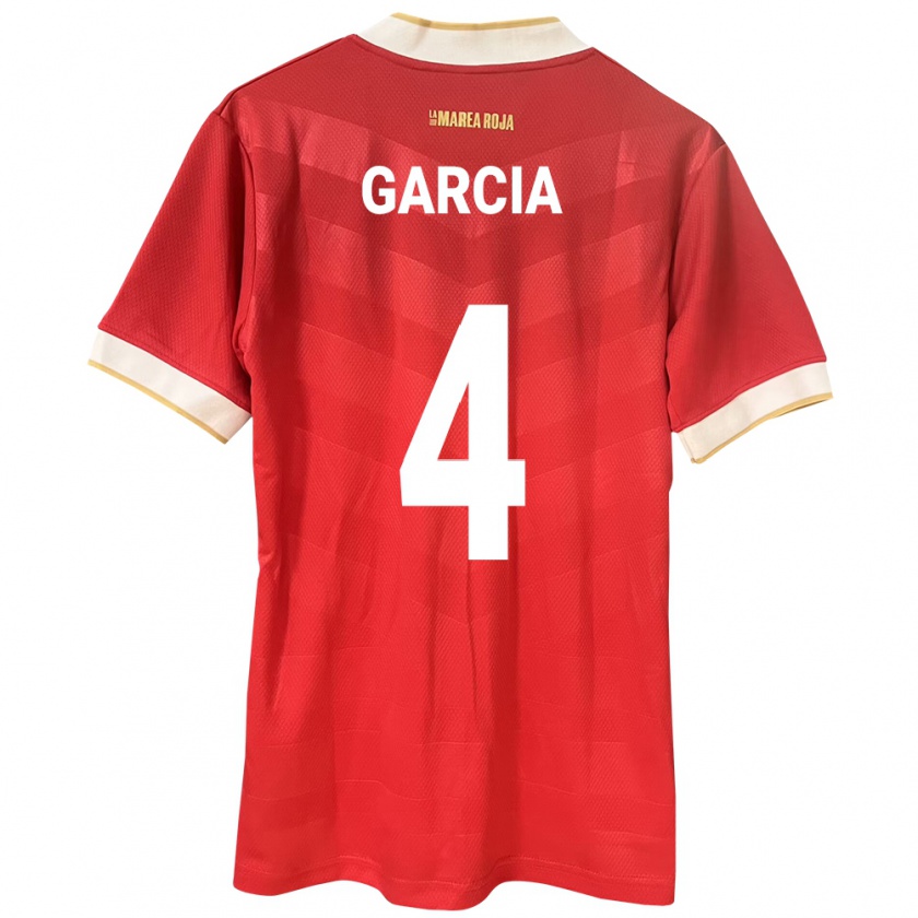 Kandiny Gyermek Panama Giancarlos García #4 Piros Hazai Jersey 24-26 Mez Póló Ing