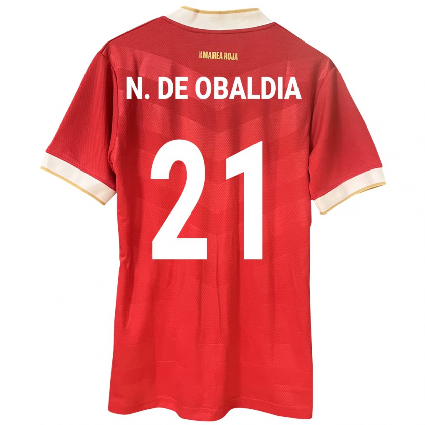 Kandiny Gyermek Panama Nicole De Obaldía #21 Piros Hazai Jersey 24-26 Mez Póló Ing