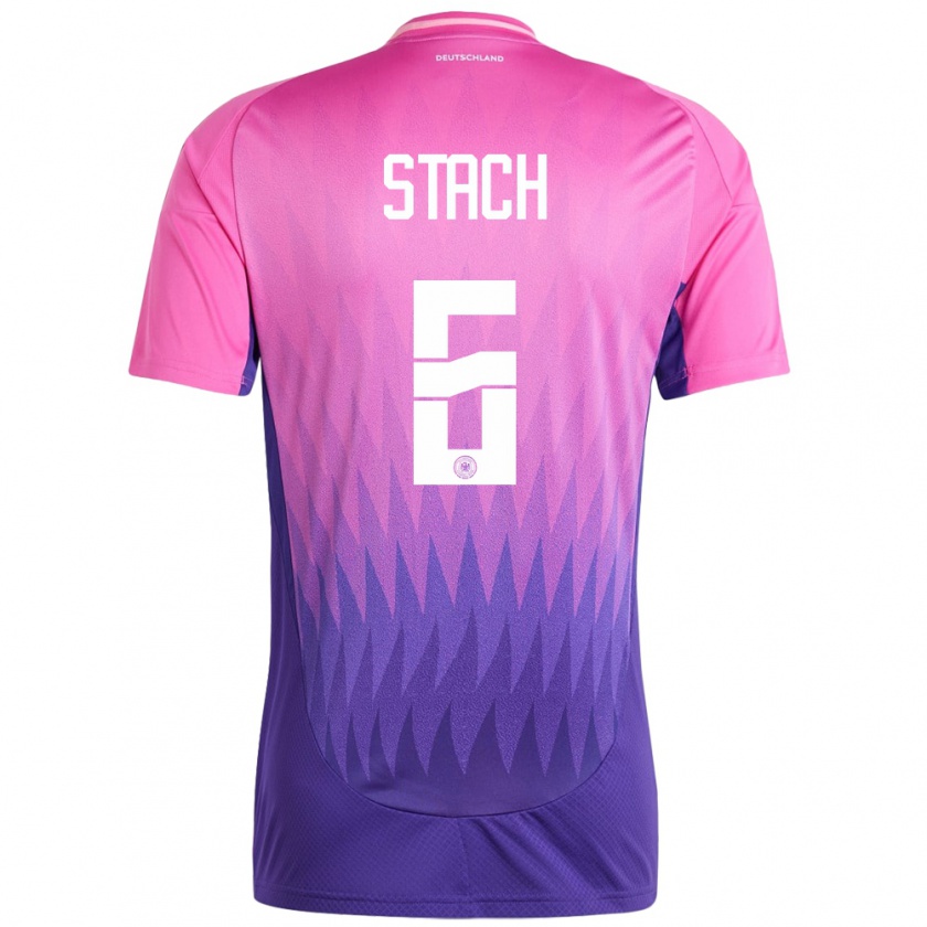 Kandiny Gyermek Németország Anton Stach #6 Pink Lila Idegenbeli Jersey 24-26 Mez Póló Ing