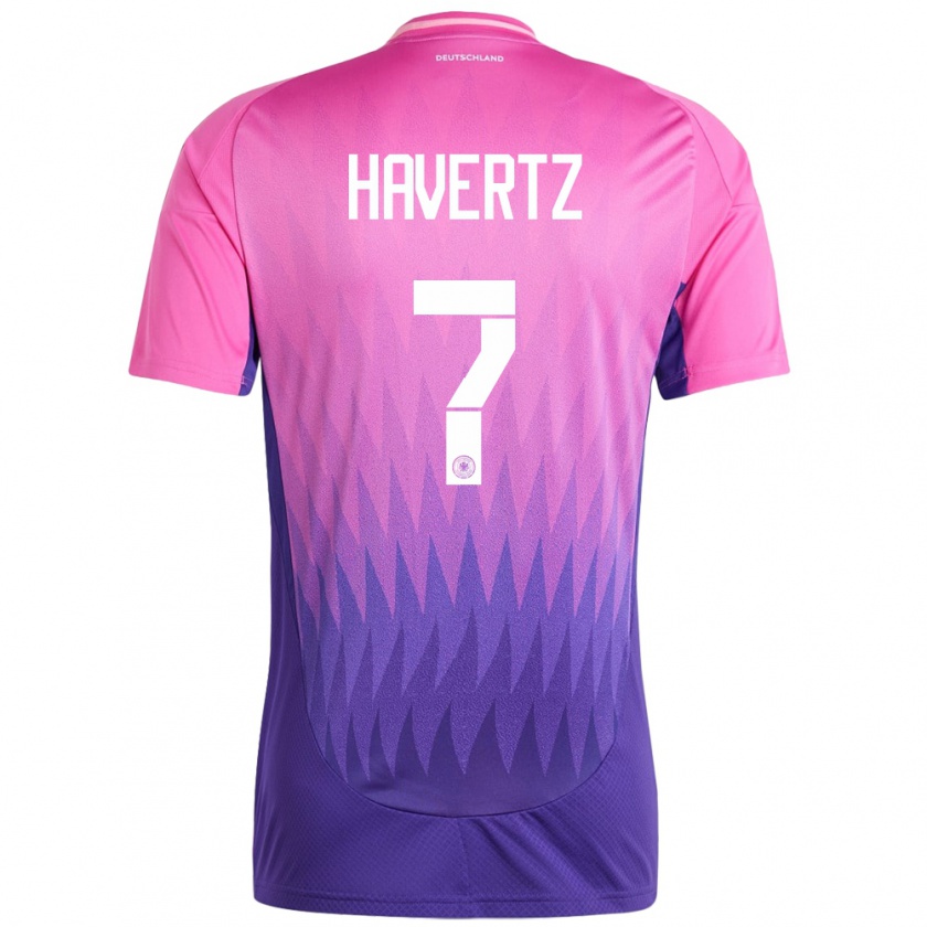 Kandiny Gyermek Németország Kai Havertz #7 Pink Lila Idegenbeli Jersey 24-26 Mez Póló Ing