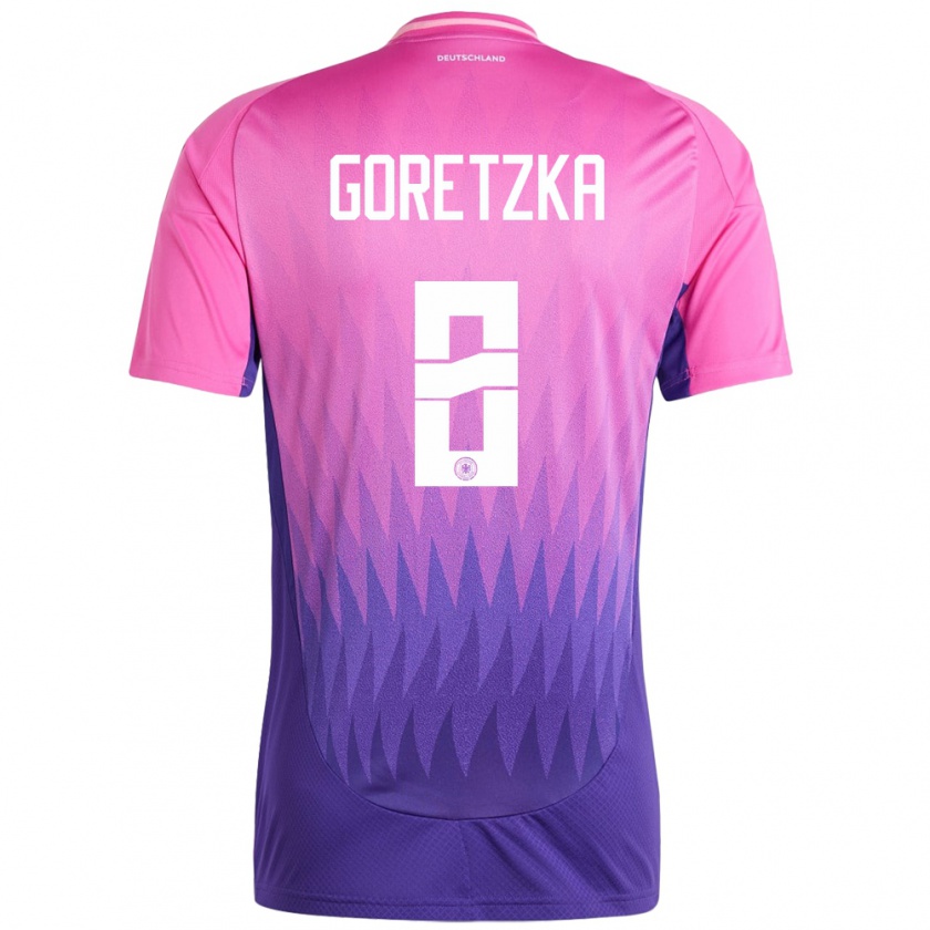 Kandiny Gyermek Németország Leon Goretzka #8 Pink Lila Idegenbeli Jersey 24-26 Mez Póló Ing