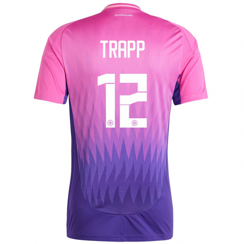 Kandiny Gyermek Németország Kevin Trapp #12 Pink Lila Idegenbeli Jersey 24-26 Mez Póló Ing