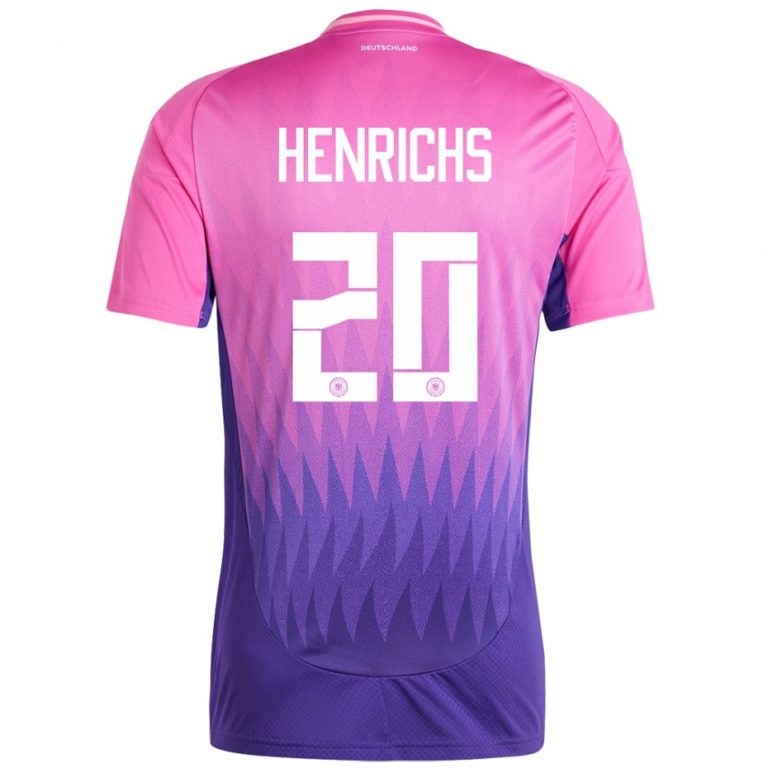 Kandiny Gyermek Németország Benjamin Henrichs #20 Pink Lila Idegenbeli Jersey 24-26 Mez Póló Ing