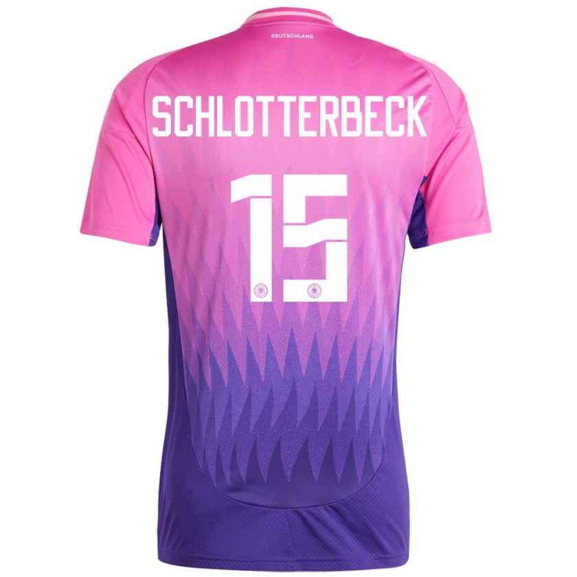 Kandiny Gyermek Németország Nico Schlotterbeck #15 Pink Lila Idegenbeli Jersey 24-26 Mez Póló Ing