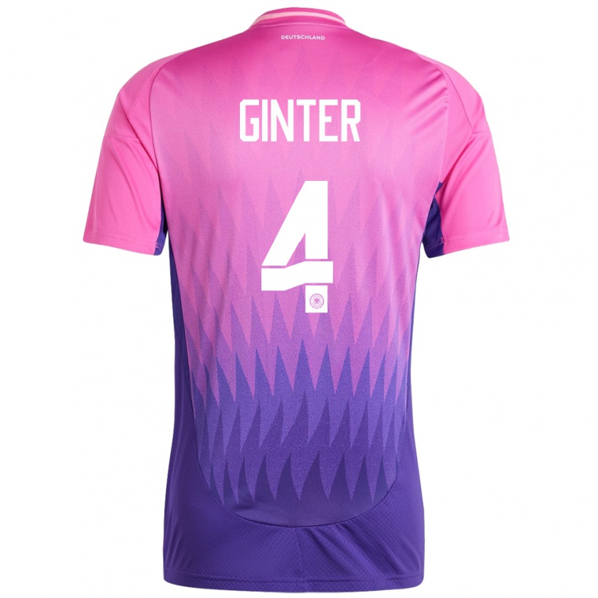 Kandiny Gyermek Németország Matthias Ginter #4 Pink Lila Idegenbeli Jersey 24-26 Mez Póló Ing