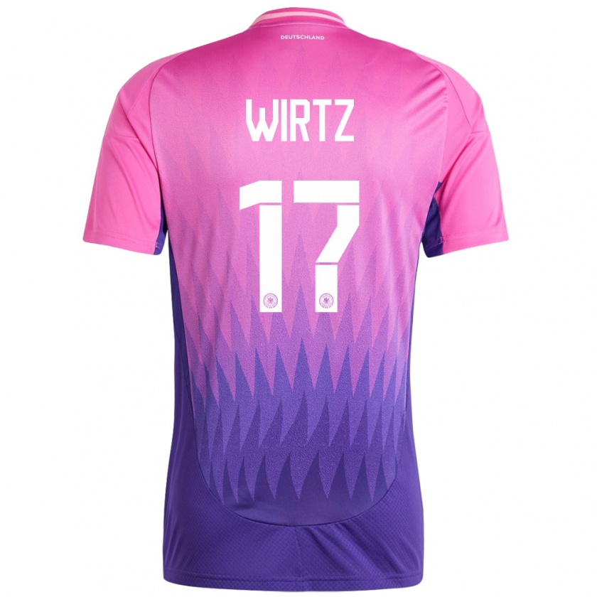 Kandiny Gyermek Németország Florian Wirtz #17 Pink Lila Idegenbeli Jersey 24-26 Mez Póló Ing