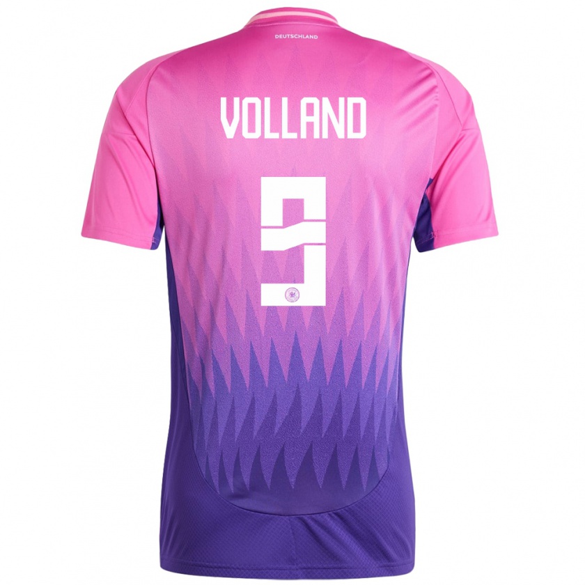 Kandiny Gyermek Németország Kevin Volland #9 Pink Lila Idegenbeli Jersey 24-26 Mez Póló Ing