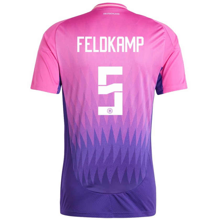 Kandiny Gyermek Németország Jana Feldkamp #5 Pink Lila Idegenbeli Jersey 24-26 Mez Póló Ing