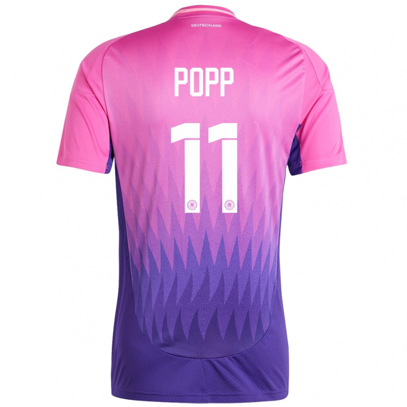 Kandiny Gyermek Németország Alexandra Popp #11 Pink Lila Idegenbeli Jersey 24-26 Mez Póló Ing