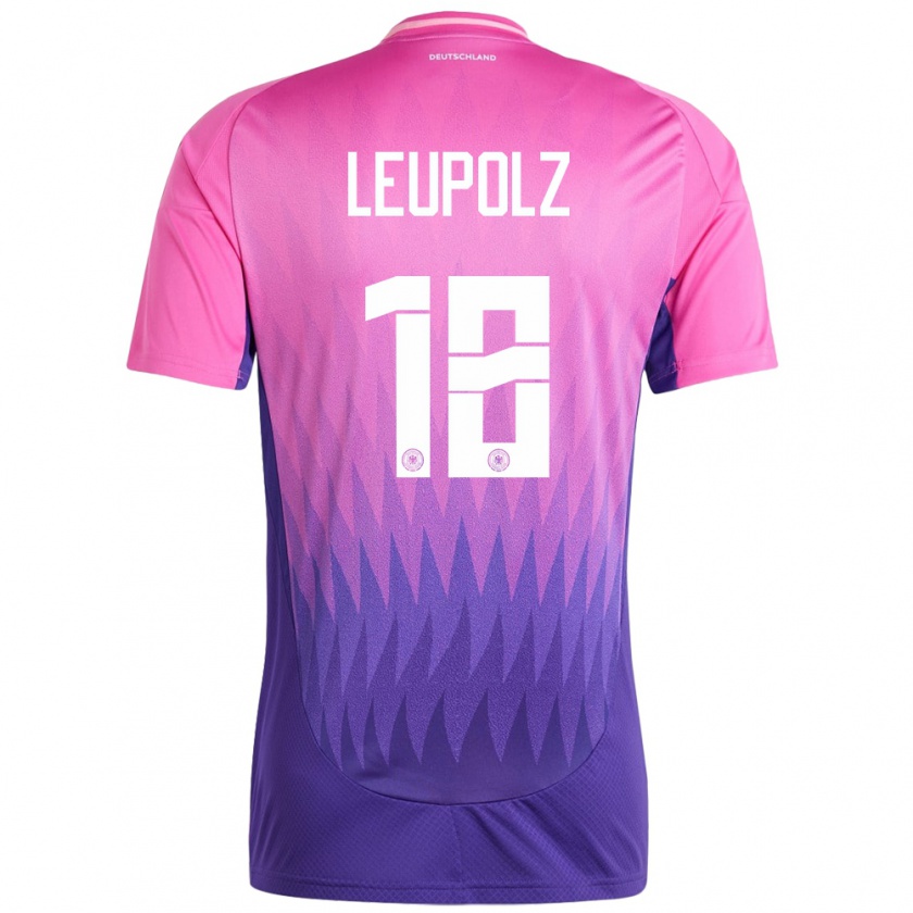 Kandiny Gyermek Németország Melanie Leupolz #18 Pink Lila Idegenbeli Jersey 24-26 Mez Póló Ing