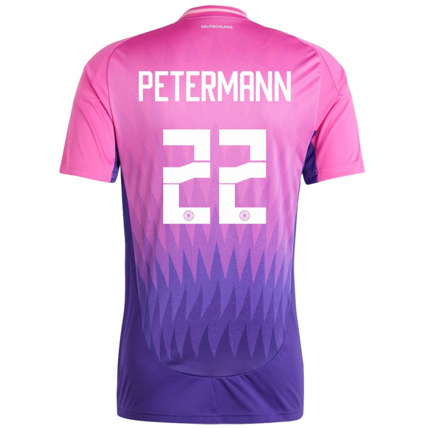 Kandiny Gyermek Németország Lena Petermann #22 Pink Lila Idegenbeli Jersey 24-26 Mez Póló Ing