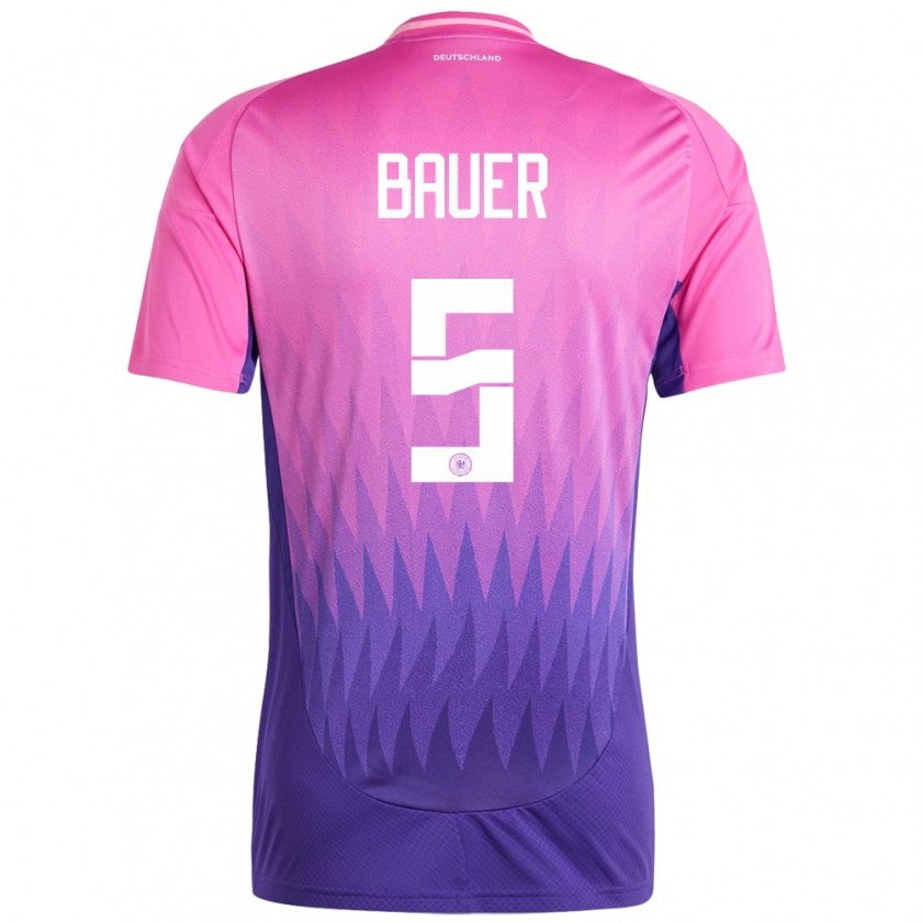 Kandiny Gyermek Németország Maximilian Bauer #5 Pink Lila Idegenbeli Jersey 24-26 Mez Póló Ing