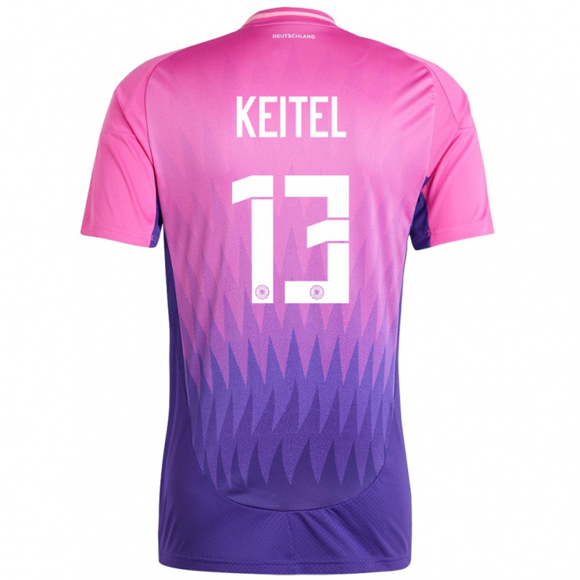 Kandiny Gyermek Németország Yannik Keitel #13 Pink Lila Idegenbeli Jersey 24-26 Mez Póló Ing