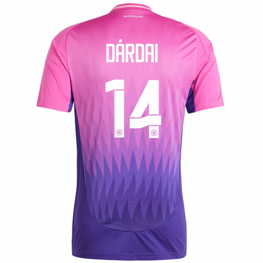 Kandiny Gyermek Németország Marton Dardai #14 Pink Lila Idegenbeli Jersey 24-26 Mez Póló Ing