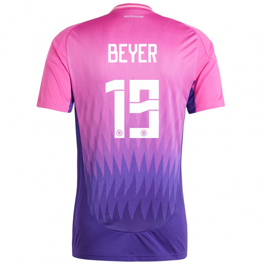 Kandiny Gyermek Németország Jordan Beyer #19 Pink Lila Idegenbeli Jersey 24-26 Mez Póló Ing