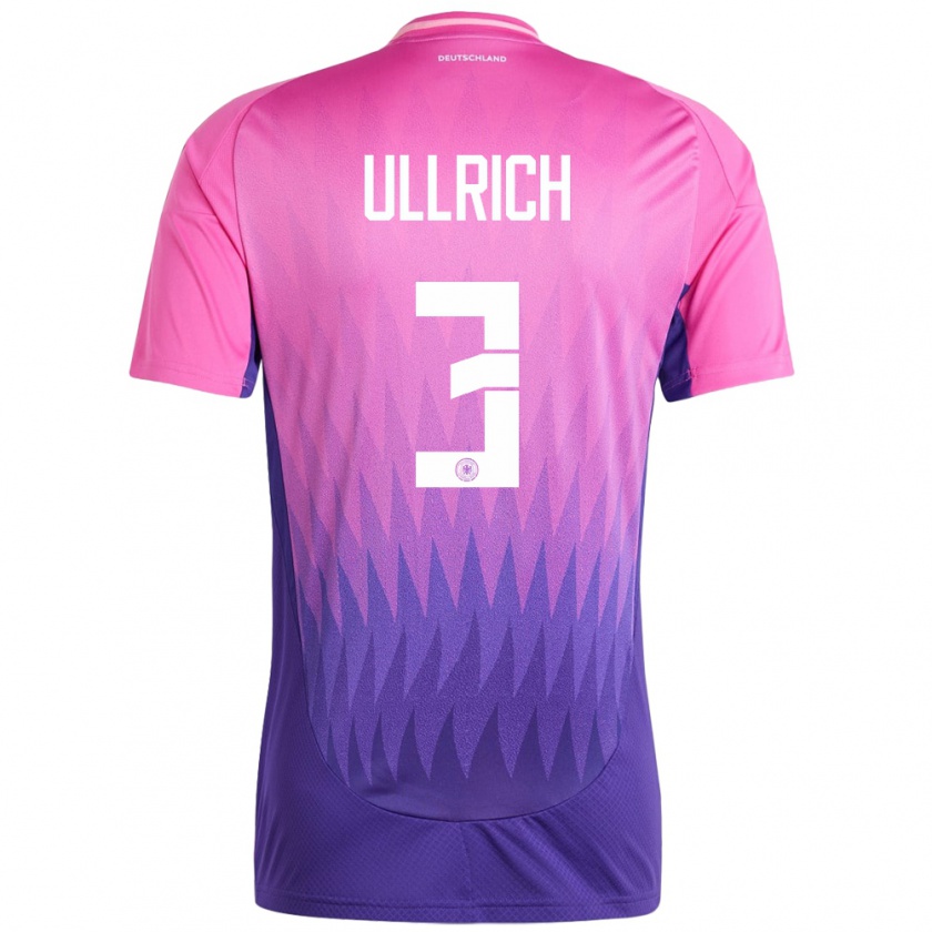 Kandiny Gyermek Németország Lukas Ullrich #3 Pink Lila Idegenbeli Jersey 24-26 Mez Póló Ing