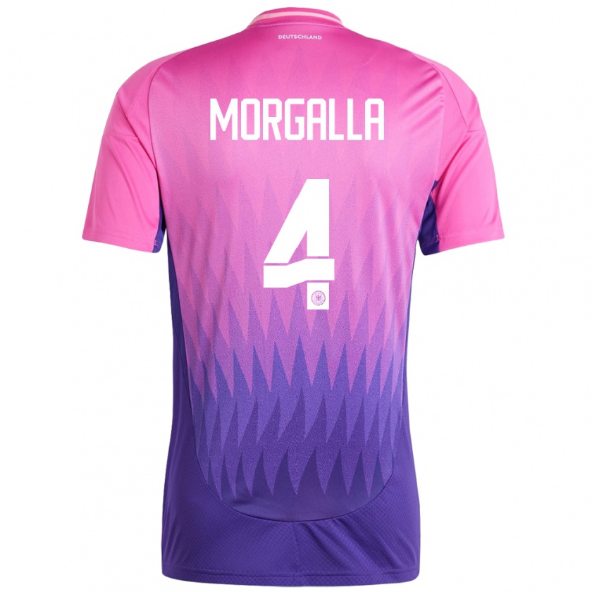 Kandiny Gyermek Németország Leandro Morgalla #4 Pink Lila Idegenbeli Jersey 24-26 Mez Póló Ing