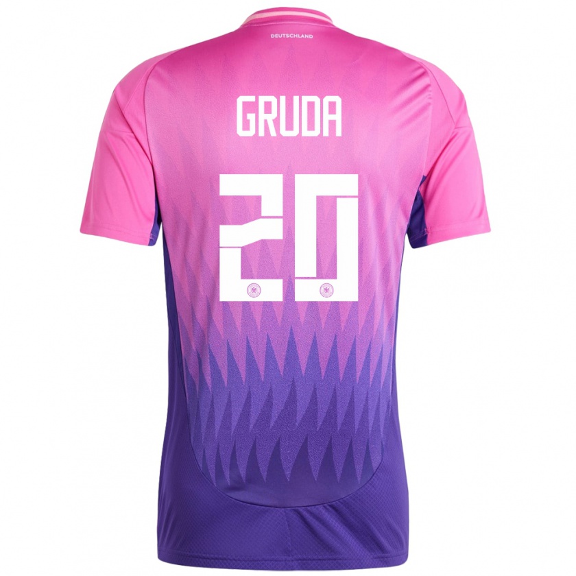 Kandiny Gyermek Németország Brajan Gruda #20 Pink Lila Idegenbeli Jersey 24-26 Mez Póló Ing