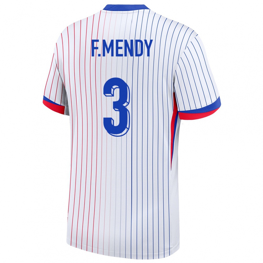 Kandiny Gyermek Franciaország Ferland Mendy #3 Fehér Idegenbeli Jersey 24-26 Mez Póló Ing