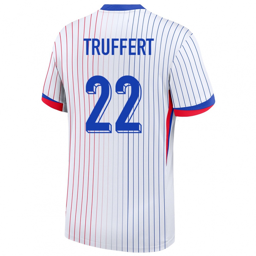 Kandiny Gyermek Franciaország Adrien Truffert #22 Fehér Idegenbeli Jersey 24-26 Mez Póló Ing