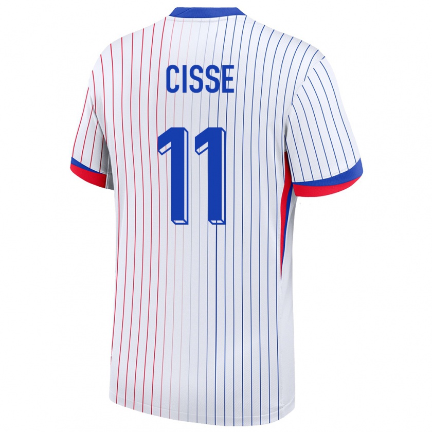 Kandiny Gyermek Franciaország Lamine Cisse #11 Fehér Idegenbeli Jersey 24-26 Mez Póló Ing