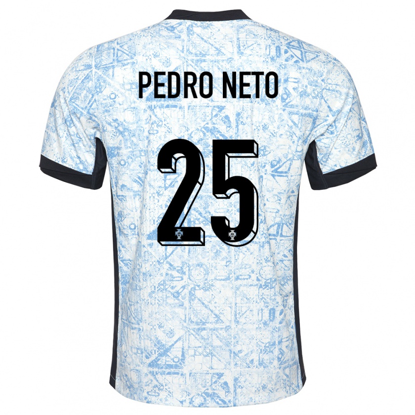 Kandiny Gyermek Portugália Pedro Neto #25 Krémkék Idegenbeli Jersey 24-26 Mez Póló Ing