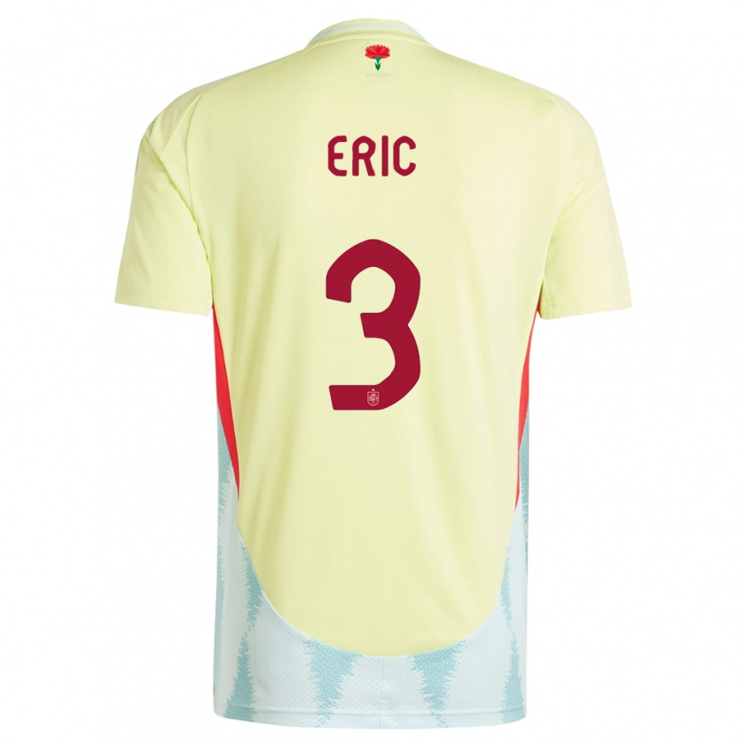 Kandiny Gyermek Spanyolország Eric Garcia #3 Sárga Idegenbeli Jersey 24-26 Mez Póló Ing