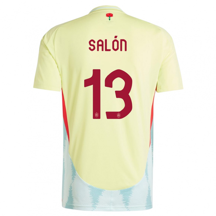 Kandiny Gyermek Spanyolország Enith Salon #13 Sárga Idegenbeli Jersey 24-26 Mez Póló Ing