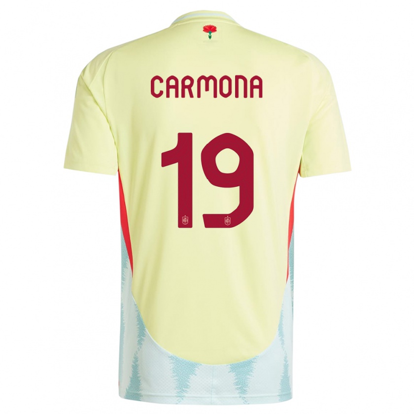 Kandiny Gyermek Spanyolország Olga Carmona #19 Sárga Idegenbeli Jersey 24-26 Mez Póló Ing