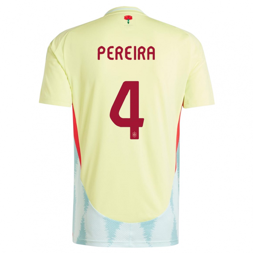 Kandiny Gyermek Spanyolország Andrea Pereira #4 Sárga Idegenbeli Jersey 24-26 Mez Póló Ing