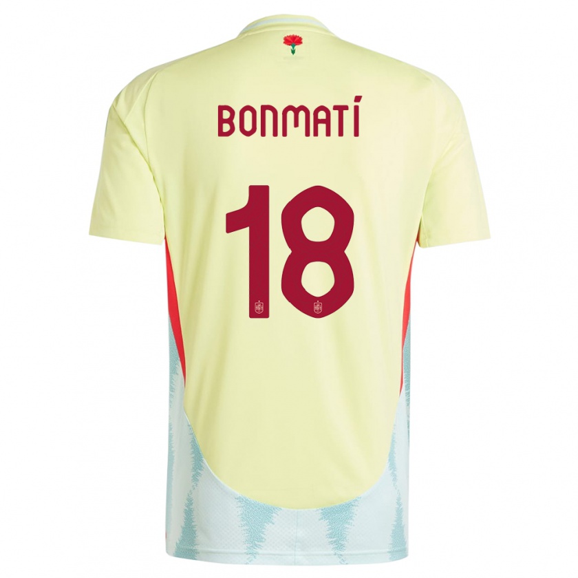 Kandiny Gyermek Spanyolország Aitana Bonmati #18 Sárga Idegenbeli Jersey 24-26 Mez Póló Ing