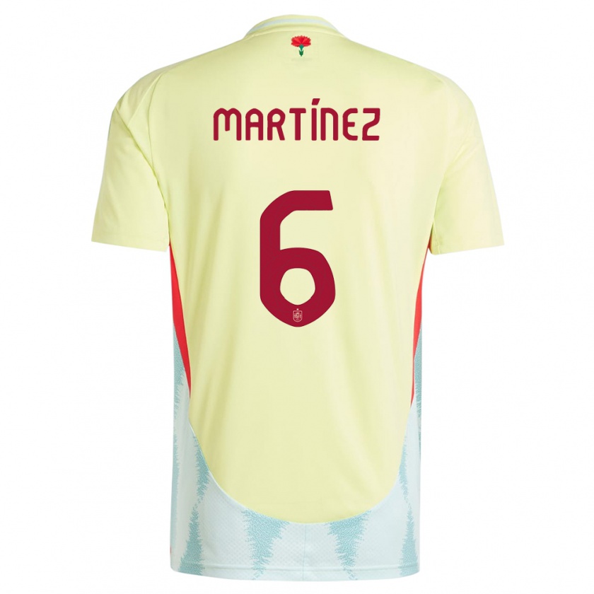 Kandiny Gyermek Spanyolország Roger Martinez #6 Sárga Idegenbeli Jersey 24-26 Mez Póló Ing