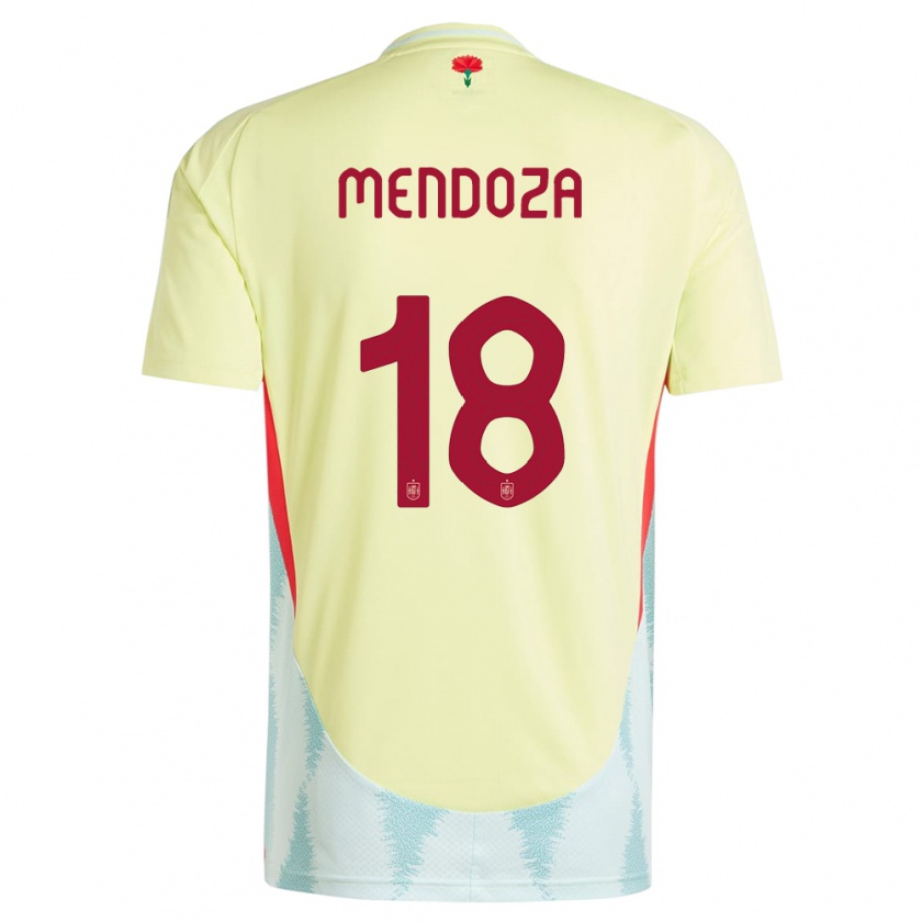 Kandiny Gyermek Spanyolország Rodrigo Mendoza #18 Sárga Idegenbeli Jersey 24-26 Mez Póló Ing