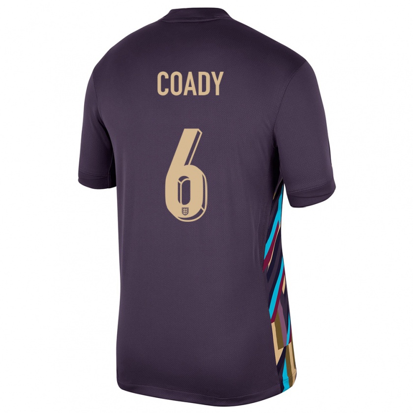 Kandiny Gyermek Anglia Conor Coady #6 Sötét Mazsola Idegenbeli Jersey 24-26 Mez Póló Ing