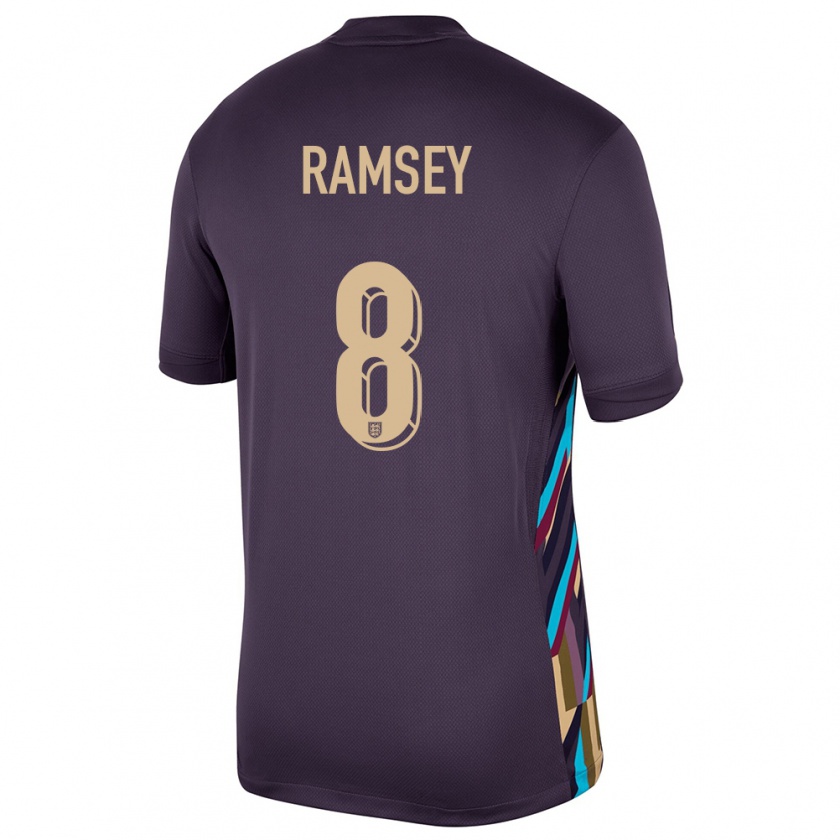 Kandiny Gyermek Anglia Jacob Ramsey #8 Sötét Mazsola Idegenbeli Jersey 24-26 Mez Póló Ing