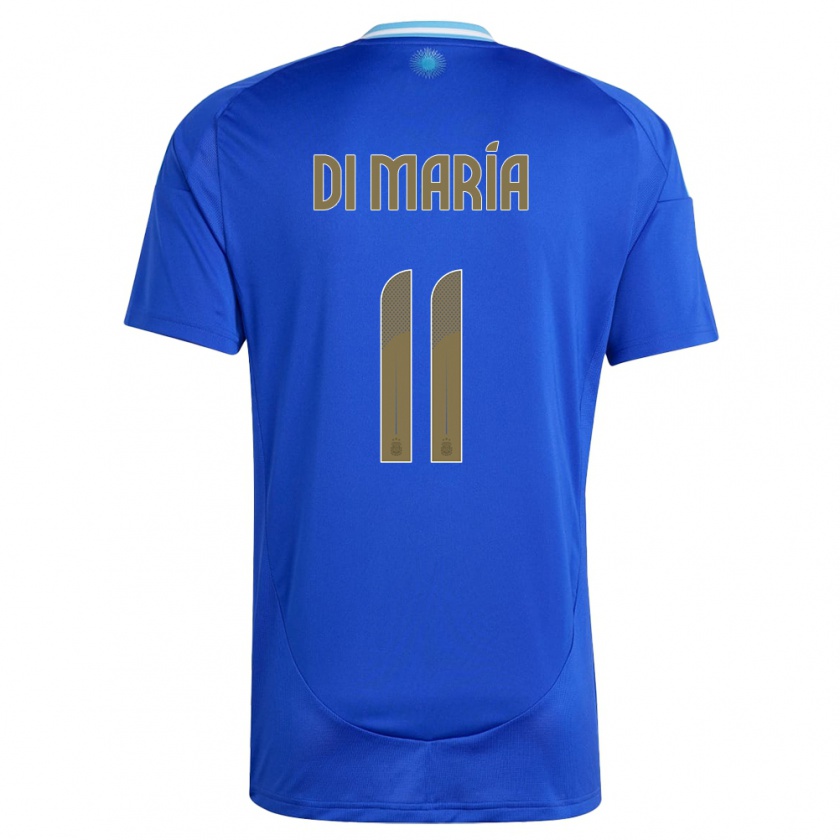 Kandiny Gyermek Argentína Angel Di Maria #11 Kék Idegenbeli Jersey 24-26 Mez Póló Ing