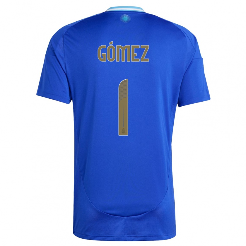 Kandiny Gyermek Argentína Francisco Gomez #1 Kék Idegenbeli Jersey 24-26 Mez Póló Ing